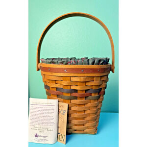 Vtg Longaberger Shades Of Autumn Harvest Wall Basket 14303 Liner Protector 1993